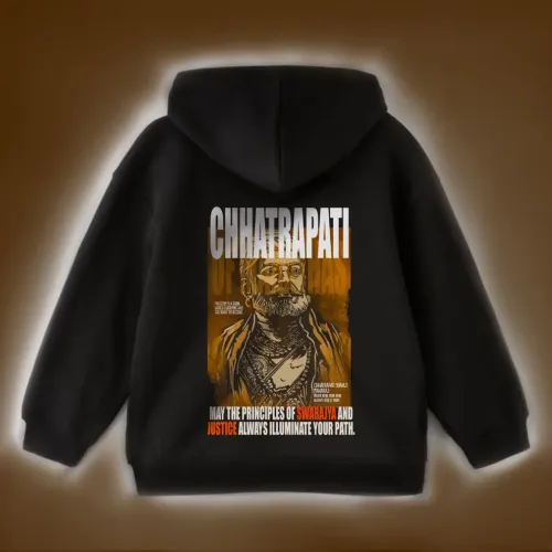 SHIVAJI MAHARAJ - Oversized Black Hoodie