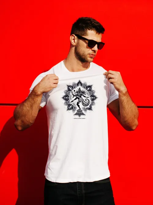 Nataraj – Shiva’s Cosmic Dance | Regular fit Bio-washed premium Cotton T-shirt
