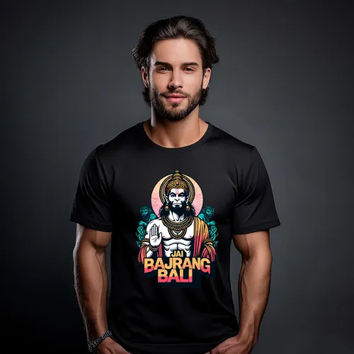 Hanuman – Jai Bajrang Bali | Premium Bio-washed Cotton T-shirt