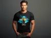 Ram vs The Ocean | Pure Cotton Bio-washed Black Regular T-shirt thumbnail 2