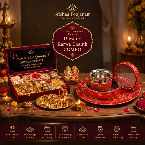 Karwa Chauth Pooja Thali Set and Diwali Pooja Kit Combo