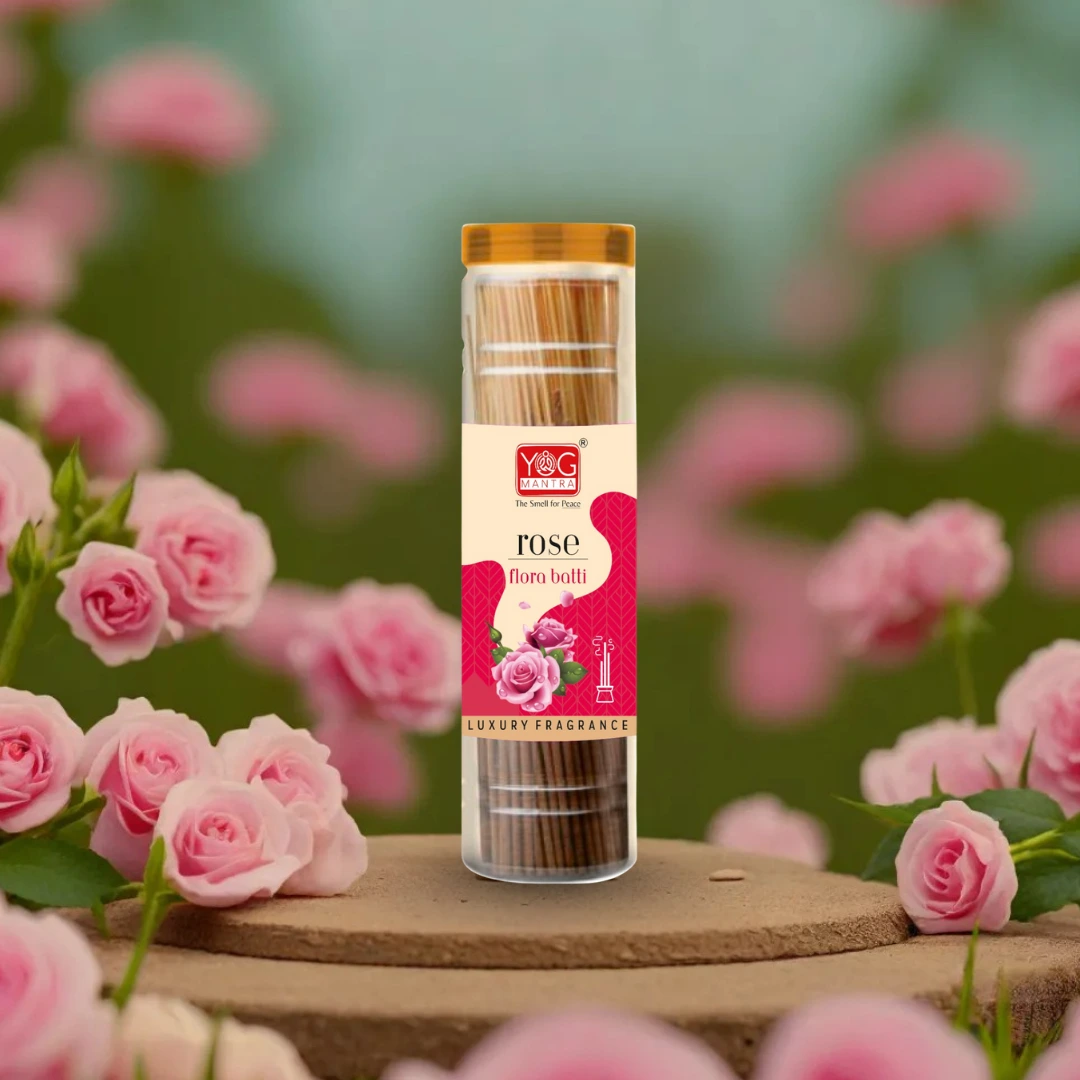 Yog Mantra Rose Premium Flora Jar Incense sticks(90gm)- Pack of 4 product image