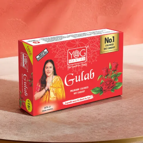 Yog Mantra Gulab Premium Colored Wet Dhoops – (pack of 12 )