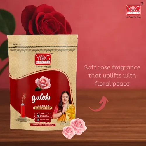 Yog Mantra Gulab Premium Colorful Wet Dhoops – (pack of 8)