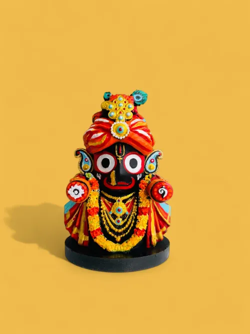 Lord Jagannath Idol – 3 Inch UV Resin Murti for Home Temple, Desk & Car Dashboard