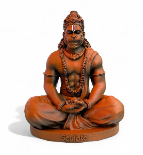 Hanuman Ji Meditating Idol for Car Dashboard, Home Temple, Office Desk, 8 cm