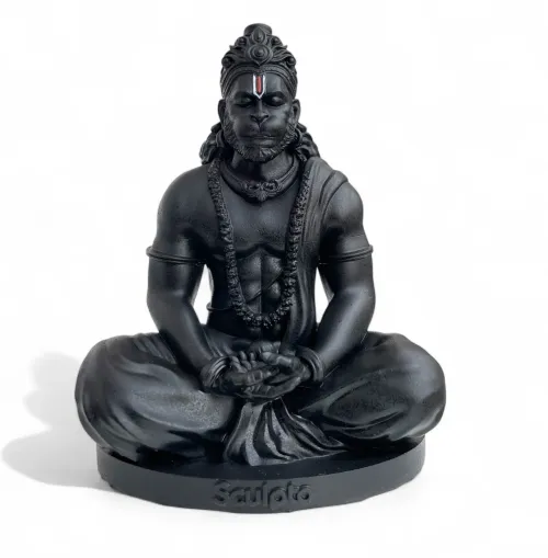 Hanuman Ji Meditation Idol for Car Dashboard, Home Temple, Office Desk (8 cm)