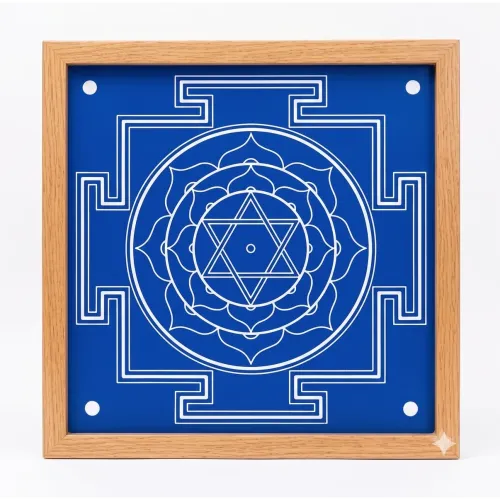 Bhubaneshwari Yantra Rangoli Design Stencil Wooden 13x13 Inches Pack of 1