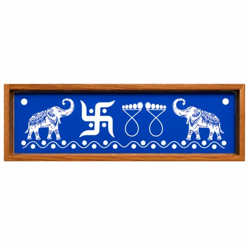 Elephant Border Rangoli Wooden Stencil 17x5 Inches, Pack of 1