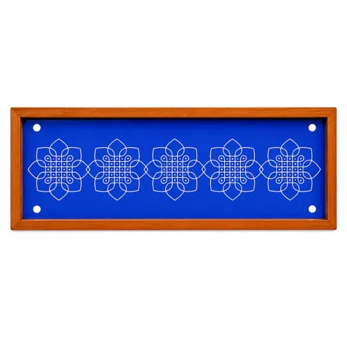 Flower Kambi Kolam Border Rangoli Stencil Wooden 17 x 5 Inches Pack of 1
