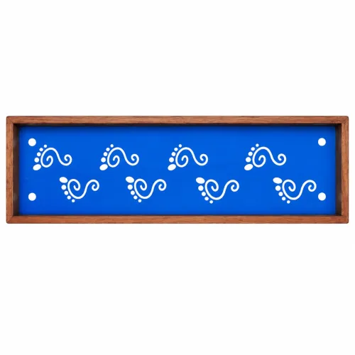 Krishna Padam Border Rangoli Wooden Stencil 17x5 Inches, Pack of 1