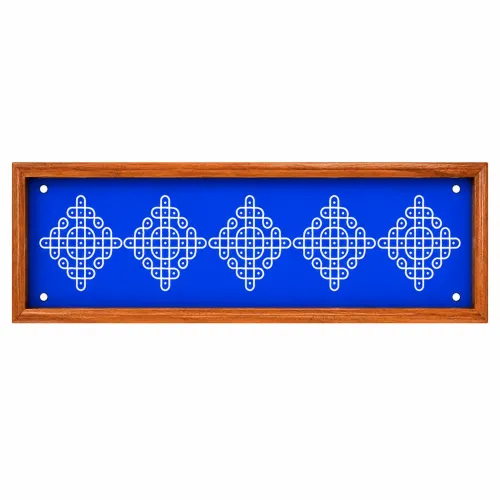 Kambi Kolam Model 4 Border Rangoli Wooden Stencil 17x5 Inches Pack of 1