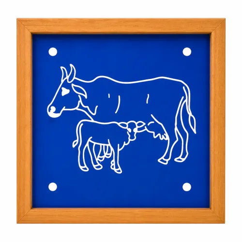 Komatha Kolam Rangoli Stencil Wooden, 5x5 Inch, Pack of 1