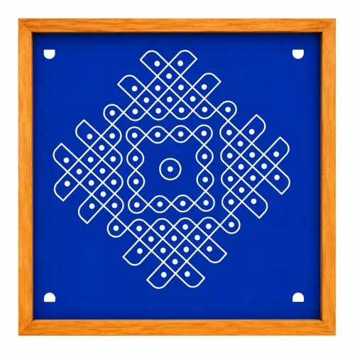 Kambi Kolam Model 5 Rangoli Stencil Wooden 10x10 Inches Pack of 1 Piece