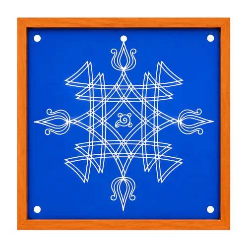 Iyengar Padi Kolam Rangoli Stencil Model 1 Wooden 10x10 Inches Pack of 1