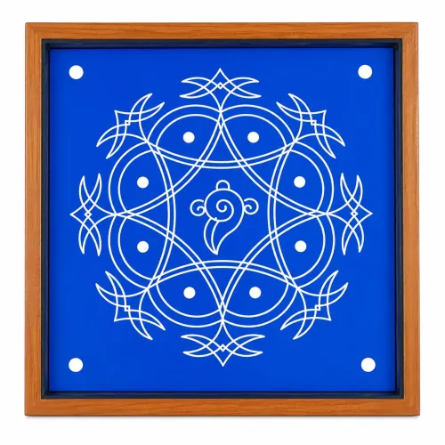 Iyengar Padi Kolam Rangoli Stencil Model 4 Wooden 10x10 Inches Pack of 1
