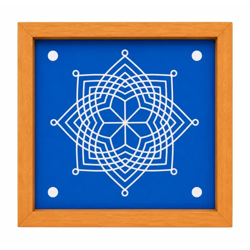 Hrudaya Kamala Kolam Rangoli Stencil Wooden, 5x5 Inches, Pack of 1