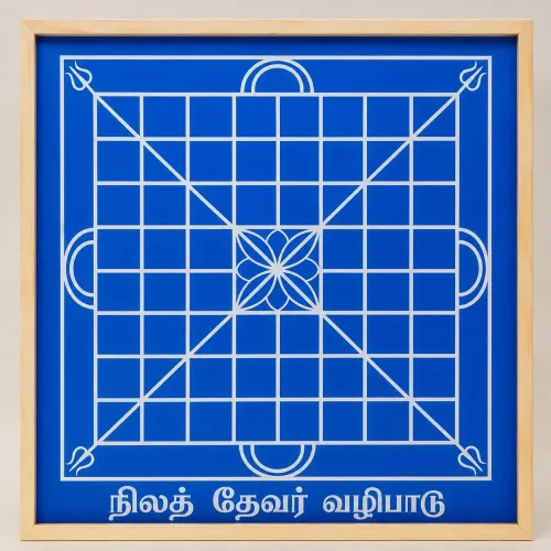 Nila Devar Valipadu / Bhoomi Puja Yantra Wooden Rangoli Stencil