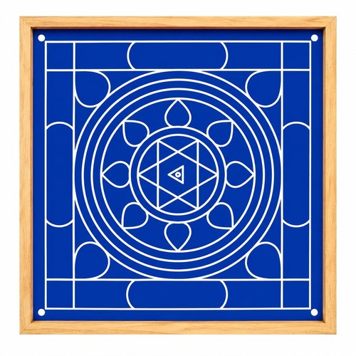 Rangly Bhagavathy Mandala Yantra | Wooden Stencil 13x13 In for Pooja Room
