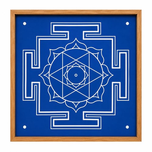 Rangly Devi Kamala Mandala Yantra | Wooden Stencil 13x13In for Pooja Room