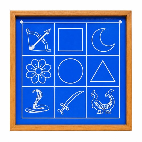 Rangly Navagraha Mandala Yantra | Wooden Stencil 13x13 In for Pooja Room