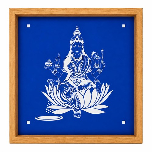 Rangly Saraswaty Wooden Rangoli Stencil 10x10 Inch | Kolam for Pooja Room