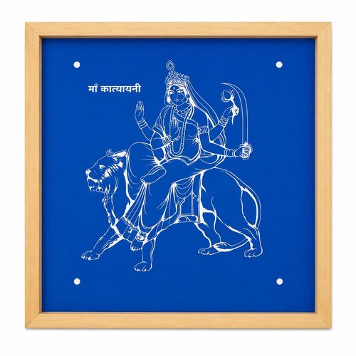 Maa Katyayana Rangoli Design Stencil Wooden 10x10 Inches Pack of 1