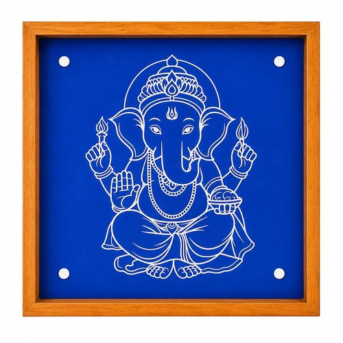 Ashtavinayak Ganesh Wooden Rangoli Stencil 10x10 Inches, Pack of 1