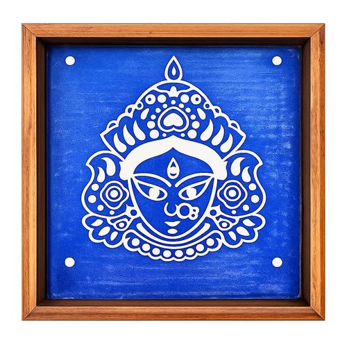 Maa Durga Face Rangoli Stencil Wooden 5x5 Inches Pack of 1