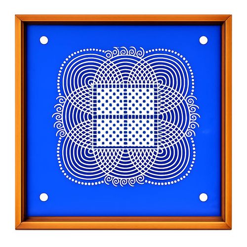 Rangly Padi Kolam Model 2 Rangoli Stencil Wooden 10x10 Inches Pack of 1