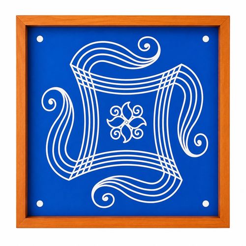 Iyengar Padi Kolam Rangoli Stencil Model 3 Wooden 10x10 Inches Pack of 1