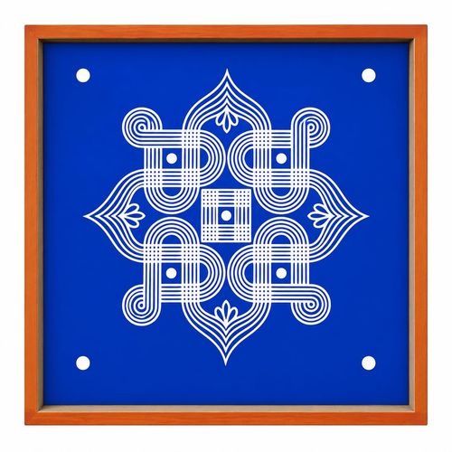 Rangly Padi Kolam Model 5 Rangoli Stencil Wooden 10x10 Inches Pack of 1