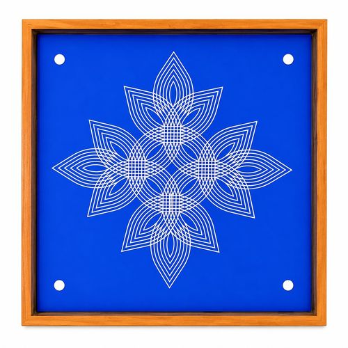 Rangly Padi Kolam Model 7 Rangoli Stencil Wooden 10x10 Inches Pack of 1