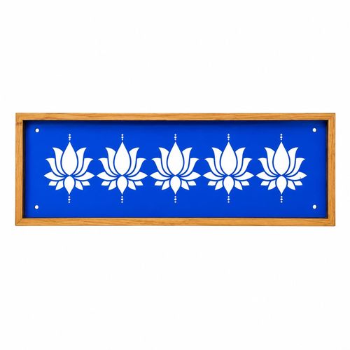 Lotus Border Rangoli Wooden Stencil 17x5 Inches Pack of 1