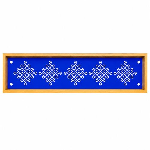 Kambi Kolam Model 3 Border Rangoli Wooden Stencil 17x5 Inches Pack of 1