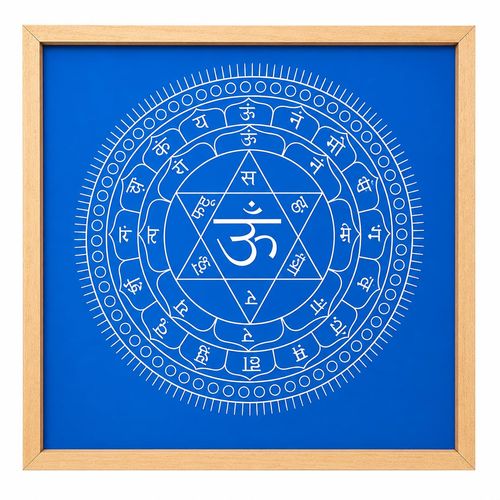 Sudarshana Mandala 2 Yantra Rangoli Stencil Wooden 13x13 Inches, Pack of 1