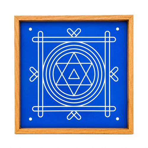 Model 3 Yantra Rangoli Stencil Wooden 10x10 Inches Pack of 1