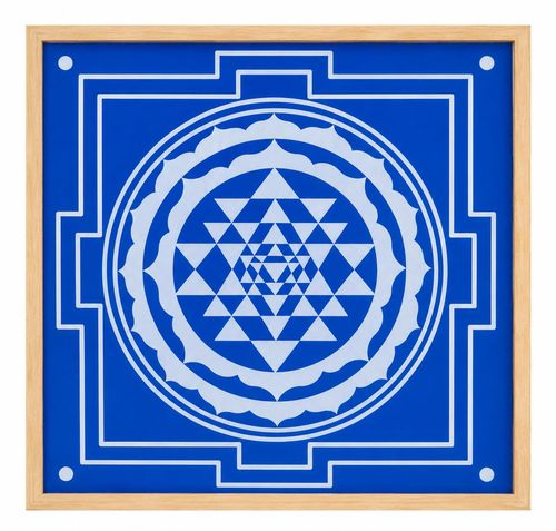 Sri Chakra Yantra Rangoli Stencil Wooden 13x13 Inches Pack of 1