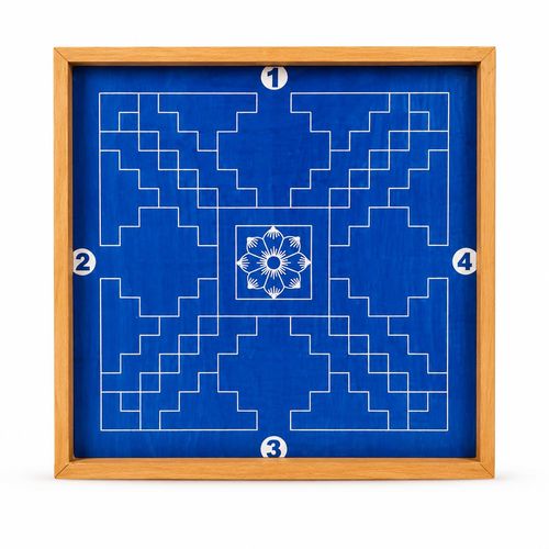 Sarvabhotra Mandala Yantra Rangoli Stencil Wooden 13x13 Inches Pack of 1