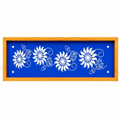 Sun Flower Border Rangoli Stencil Wooden 17x5 Inches Pack of 1 Piece