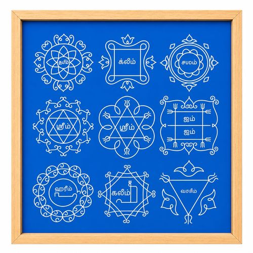 Navagraha Mandala Yantra Rangoli Stencil Wooden 10x10 Inch Pack of 1