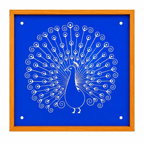 Peacock Rangoli Wooden Stencil 10x10 Inch Pack of 1