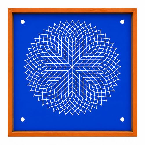 Sahasradala Padma Rangoli Stencil Wooden 10x10 Inches Pack of 1
