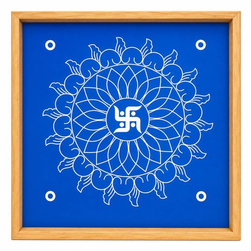 Swastik Padi Kolam Rangoli Wooden Stencil 10x10 Inches, Pack of 1