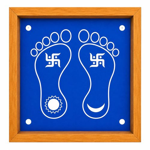 Lakshmi Padam Kolam with Swastik Rangoli Stencil, 5x5 Inch, Pack of 1