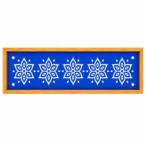 Star Flower Border Rangoli Stencil Wooden 17x5 Inches Pack of 1 Piece