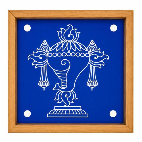 Shankh Rangoli Stencil Wooden 5x5 Inches Pack of 1