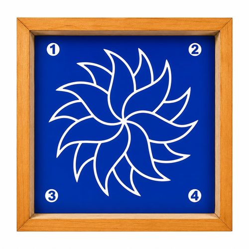 Flower Design Rangoli Stencil Wooden 5x5 Inch