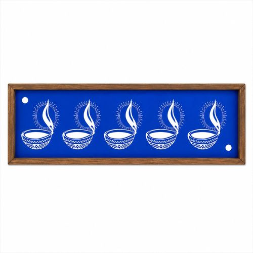 Agal Vilakku Border Rangoli Wooden Stencil 17x5 Inches, Pack of 1