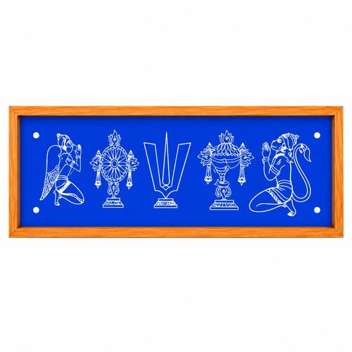 Thenkalai Shankh Chakra Namah Hanuman Rangoli Stencil 17x5 Inches
